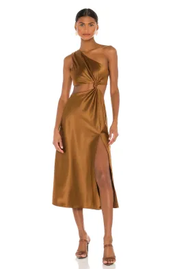 LPA the Label Imani Midi Dress in Brown Size S / Au 8 for rent on The Volte - image 1