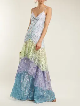 Peter Pilotto Tiered Floral Lace Slip Dress Multi Size 6  for rent on The Volte - image 1