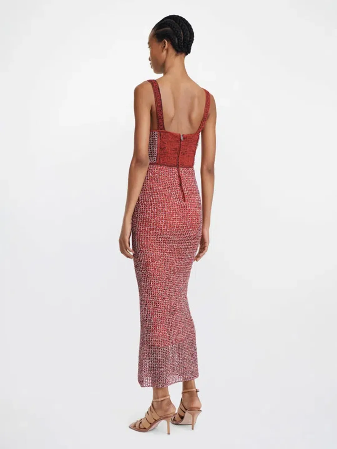 Dion Lee Marled Double Cup Corset Dress in Red Size S / Au 8 for rent on The Volte - main image