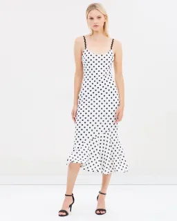 By Johnny Polka Bias Slip Dress Black/White Size 10 for rent on The Volte - image 1