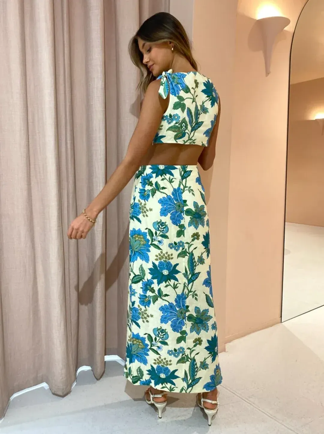 Sir the Label Alexandre Knot Dress in Marguerite Print Size 10 for rent on The Volte - main image