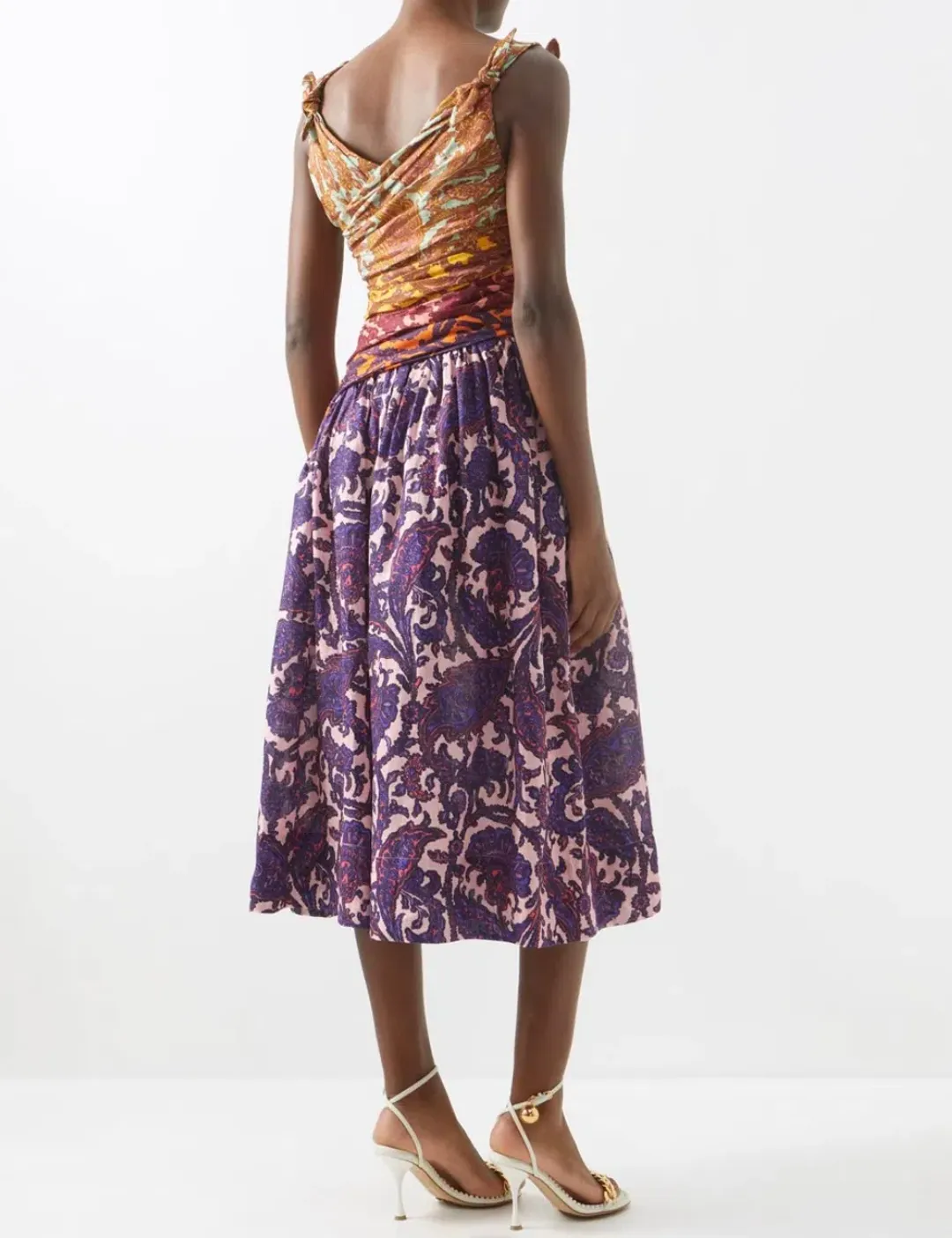 Zimmermann Tiggy Bow Midi Dress Spliced Paisley Size 3/Au 14 for rent on The Volte - main image