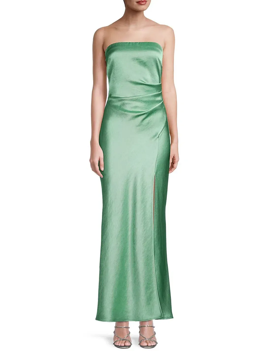 Bec & Bridge Symone Strapless Dress Moss Green Size 8 for rent on The Volte - main image