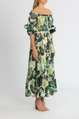 Alemais Siena Off Shoulder Abstract Poplin Dress Print Size 12 for rent on The Volte - image 2