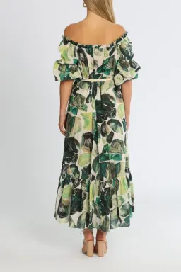 Alemais Siena Off Shoulder Abstract Poplin Dress Print Size 12 for rent on The Volte - image 3