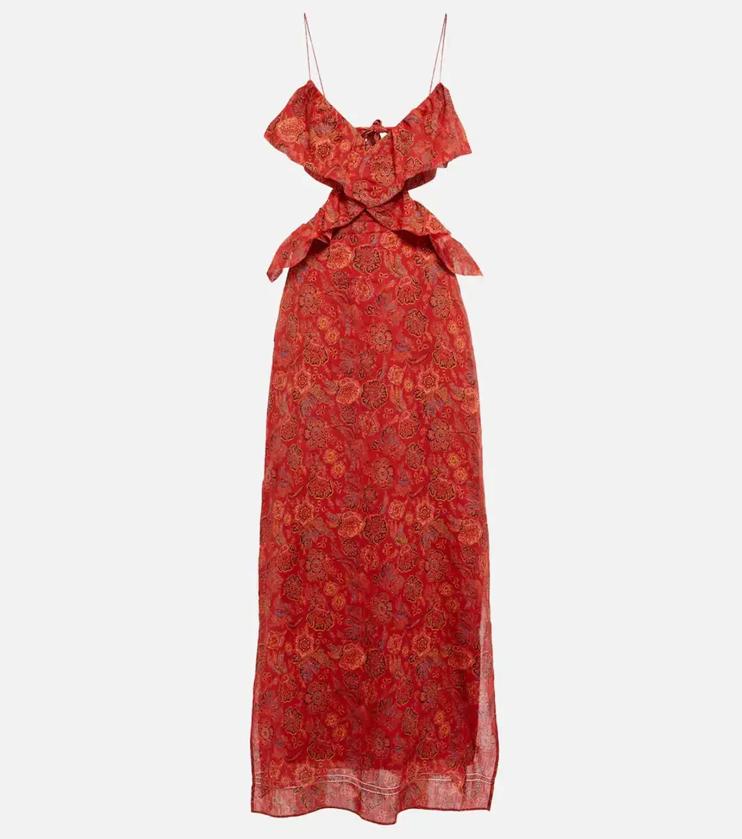 Sir the Label Allegra Frill Maxi Dress Red Size 0 / AU 6  for rent on The Volte - main image