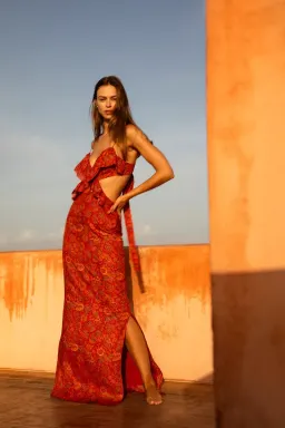 Sir the Label Allegra Frill Maxi Dress Red Size 0 / AU 6  for rent on The Volte - image 4