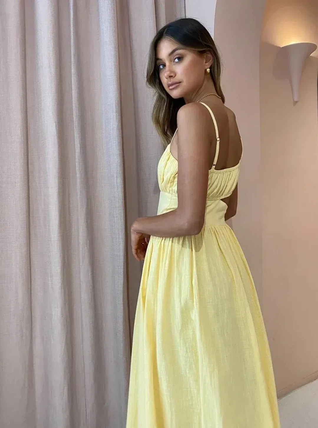 By Nicola Romantica Dress Yellow Size AU 8 for rent on The Volte - main image