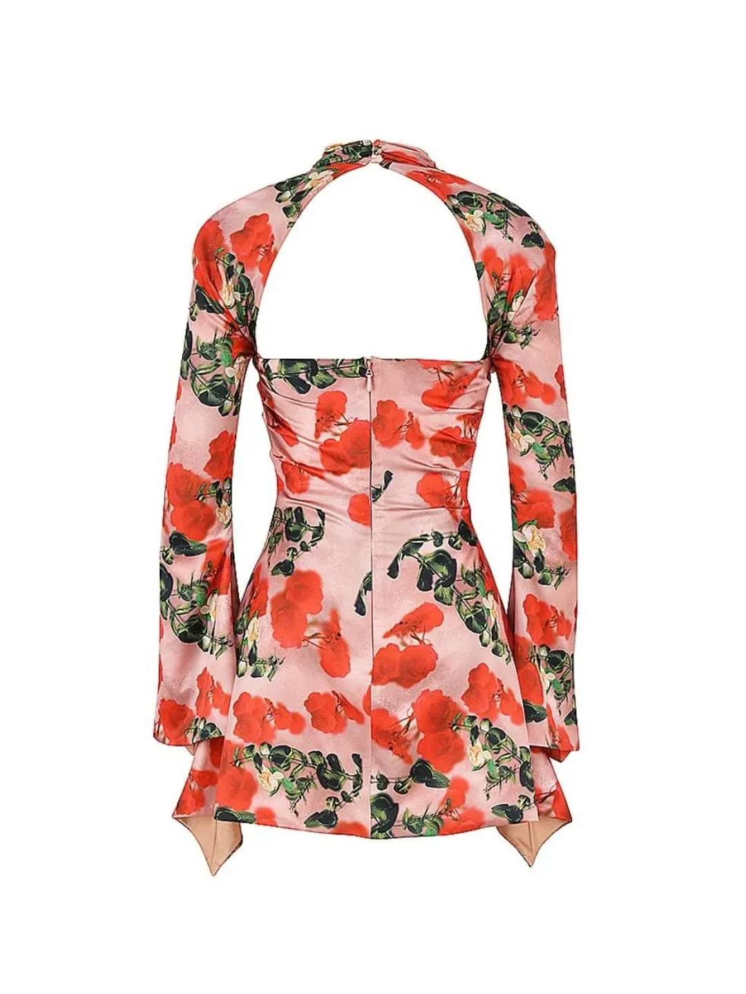 House of CB Toira Draped Corset Mini Dress Rose Print Size 4 for rent on The Volte - main image