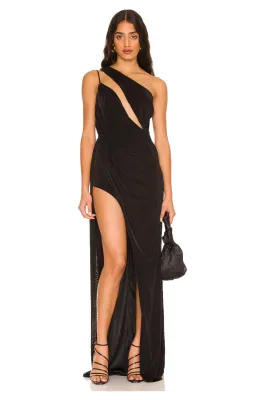 Katie May X Revolve A Cut Above Floor Length One Shoulder Gown Black Size 10 for rent on The Volte - image 1