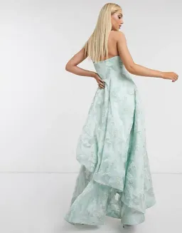 Bariano Organza Layered Gown Mint/Silver Size 6 for rent on The Volte - image 3