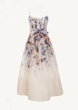 Zimmermann Tama Corset Midi Dress Purple Pansy Print  Multi Size 0 / AU 8 for rent on The Volte - image 3