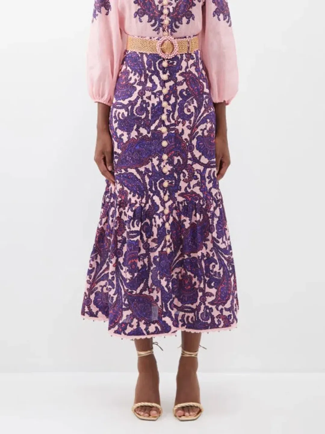ZIMMERMANN Tiggy Billow Blouse & the Tiggy Frill Hem Midi Skirt (4/AU16) for rent on The Volte - main image