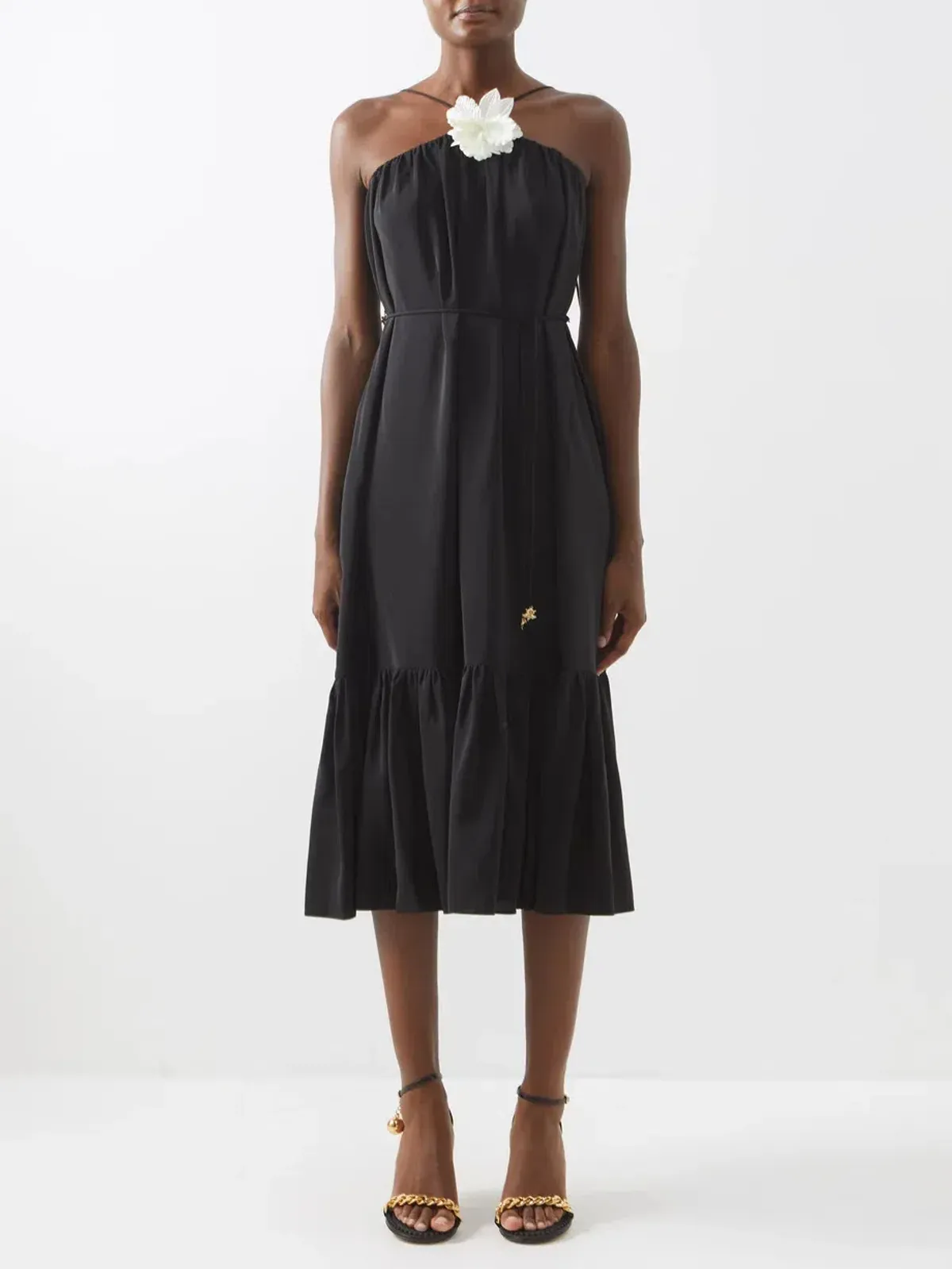 Zimmermann High Tide Halterneck Silk Midi Dress Black Size 2 / Au 12 for rent on The Volte - main image