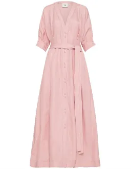 Aje Ennoble Midi Dress Pink Size 6 for rent on The Volte - image 3