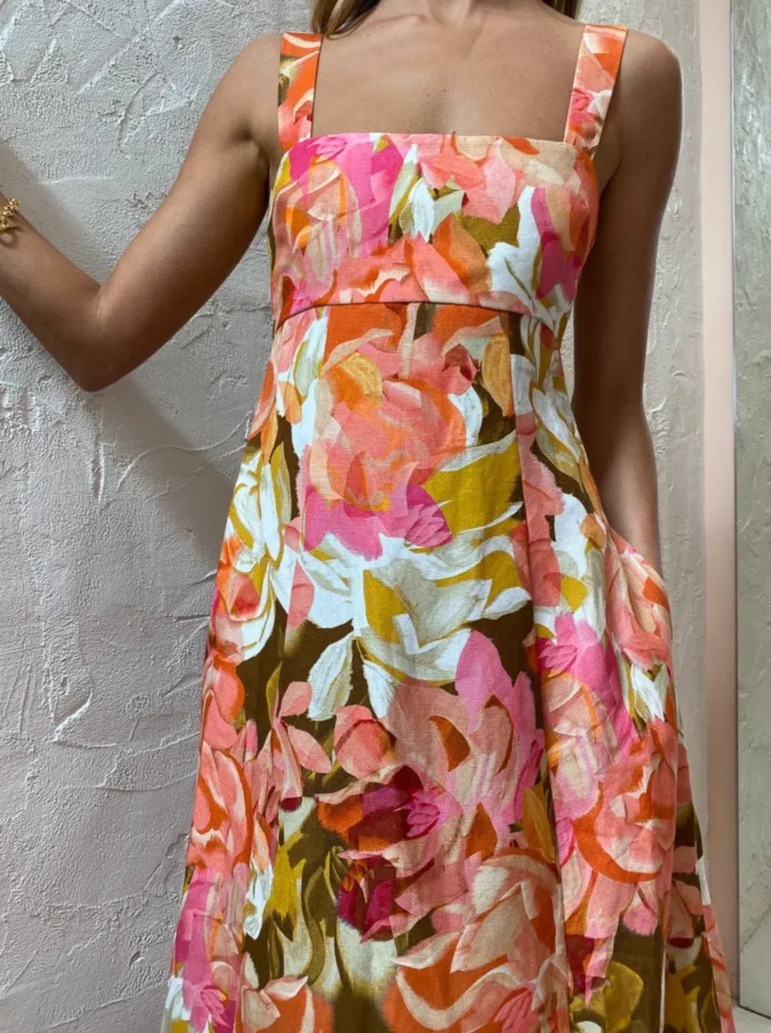 Acler Tate Dress in Pink Bouquet Size 6  for rent on The Volte - main image