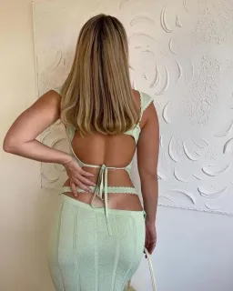 Amiss The Label Joanne Top and Skirt Set Green Size 6  for rent on The Volte - image 2