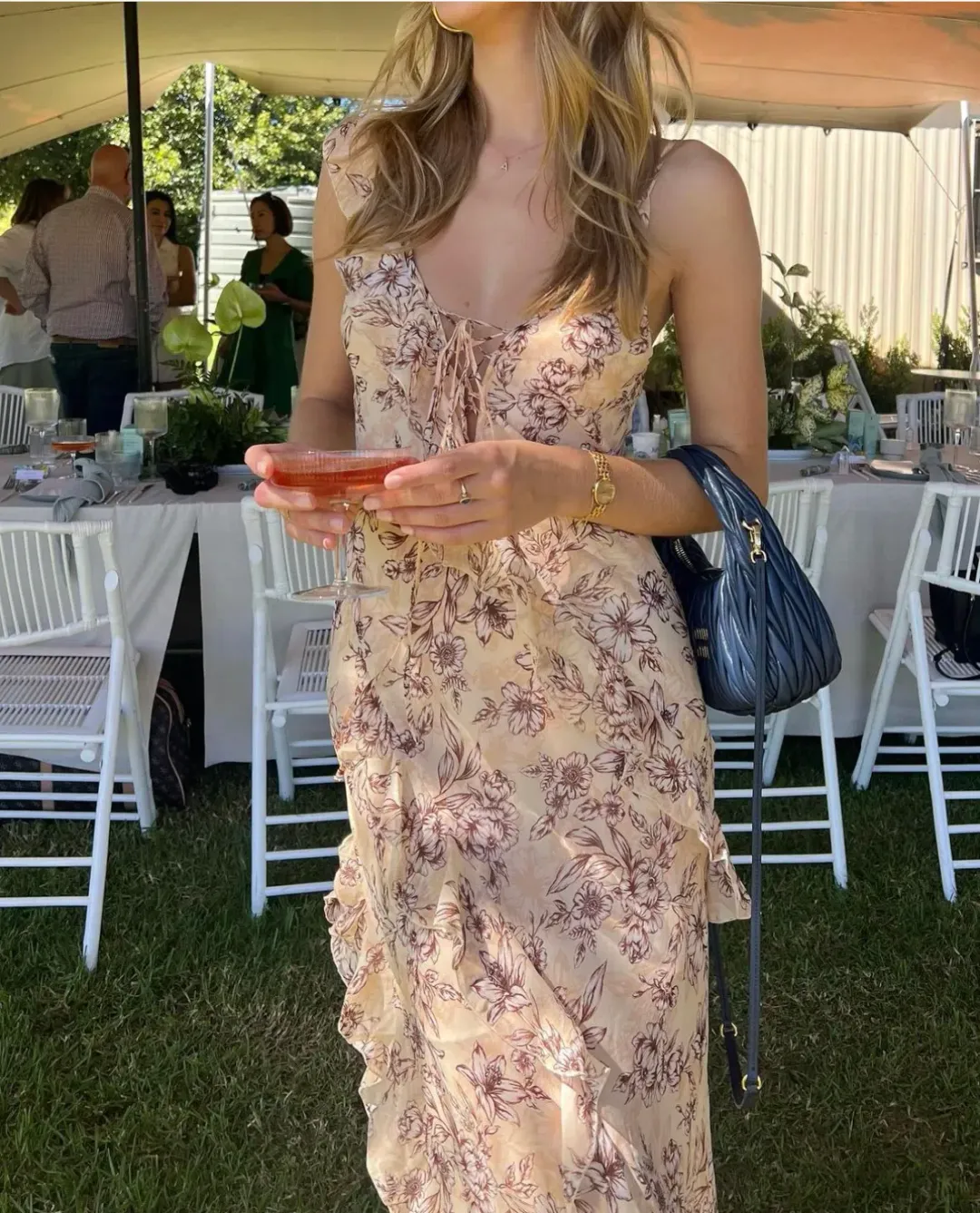 Bec & Bridge Courtney Frill Maxi Dress In Florence Floral Size 8 for rent on The Volte - main image