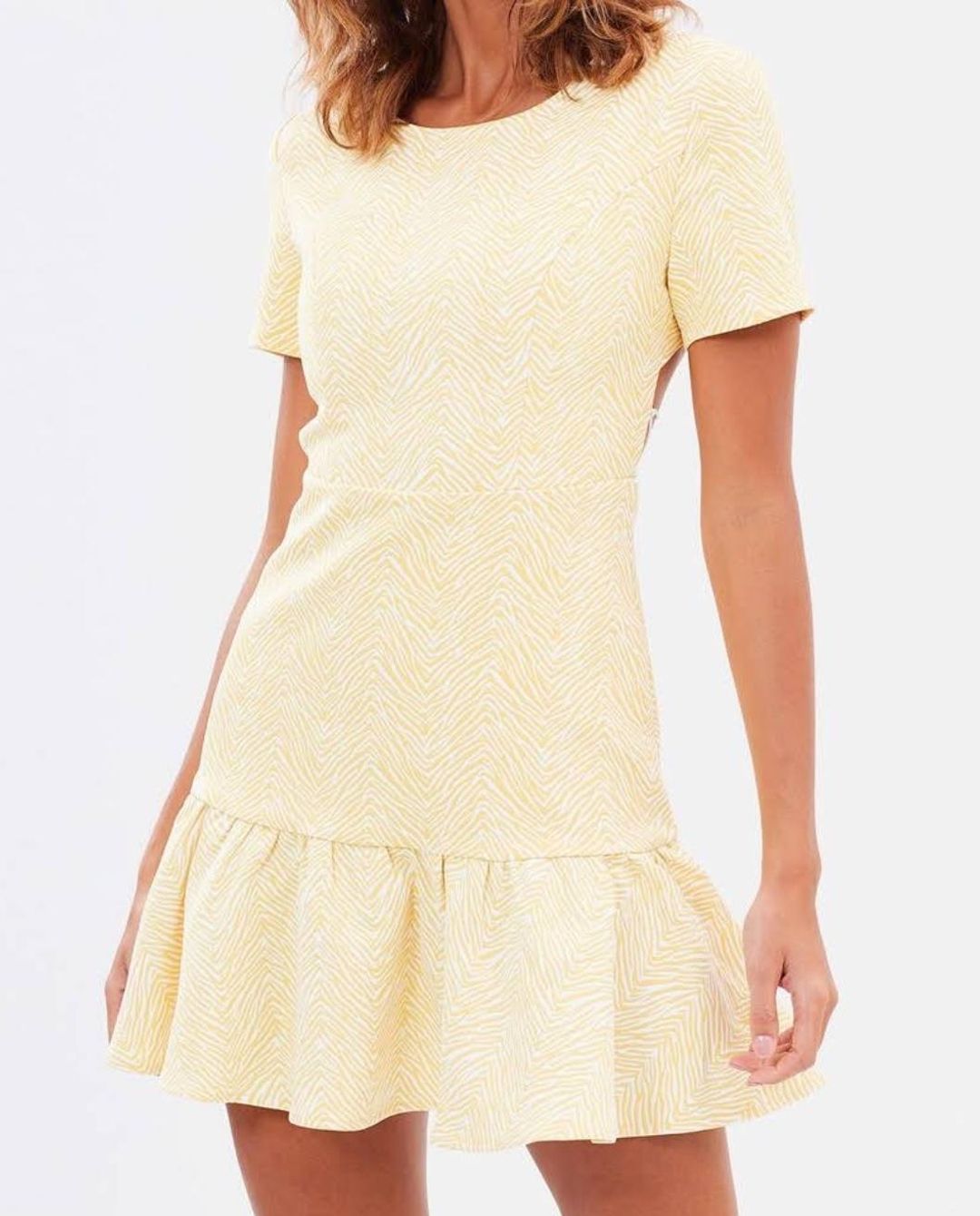 Mossman Along The Lines Mini Dress Yellow Size 6 for rent on The Volte - main image
