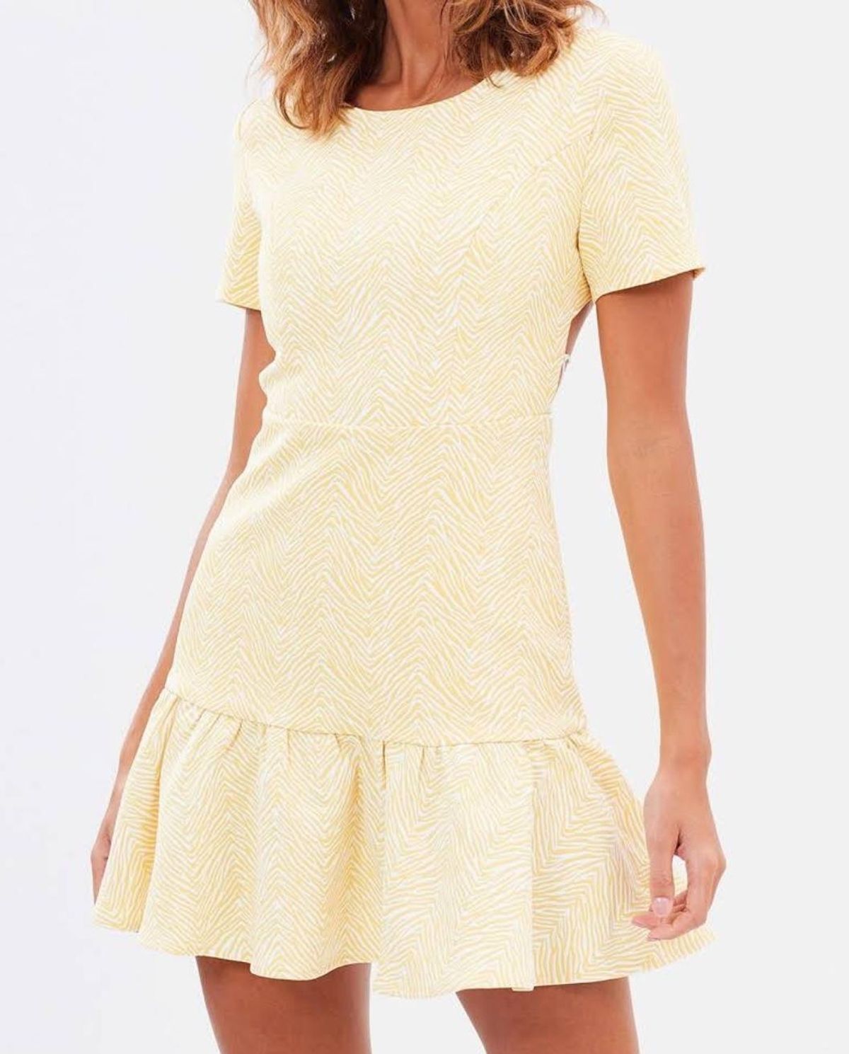 Mossman Along The Lines Mini Dress Yellow Size 6 for rent on The Volte - main image