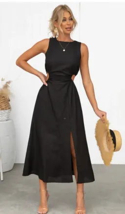 Amaroso Rozita Midi Dress Black Size 6  for rent on The Volte - image 1