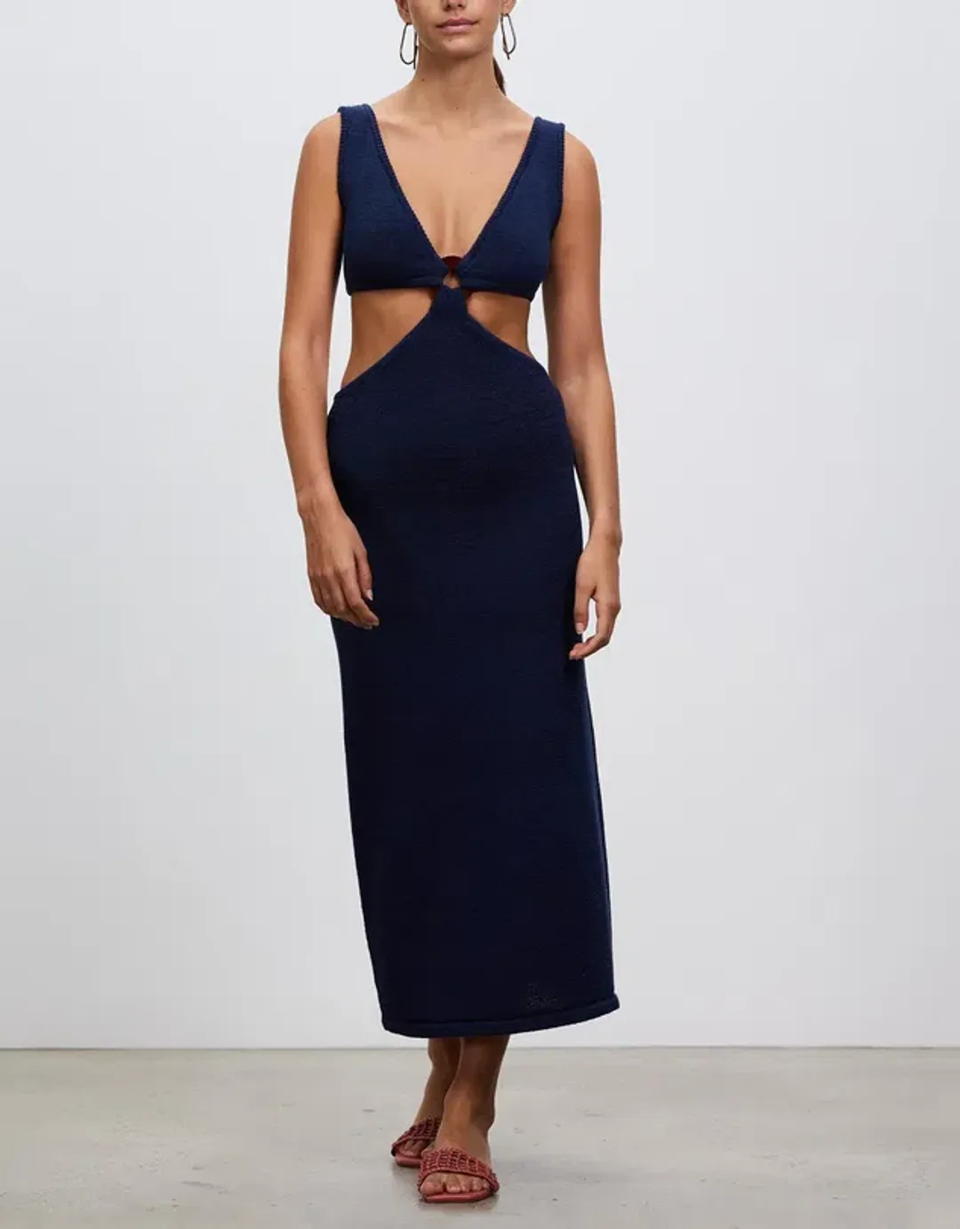 Cult Gaia Bank Cut Out Knit Maxi Dress in Ink Blue Size S / AU 8 for rent on The Volte - main image