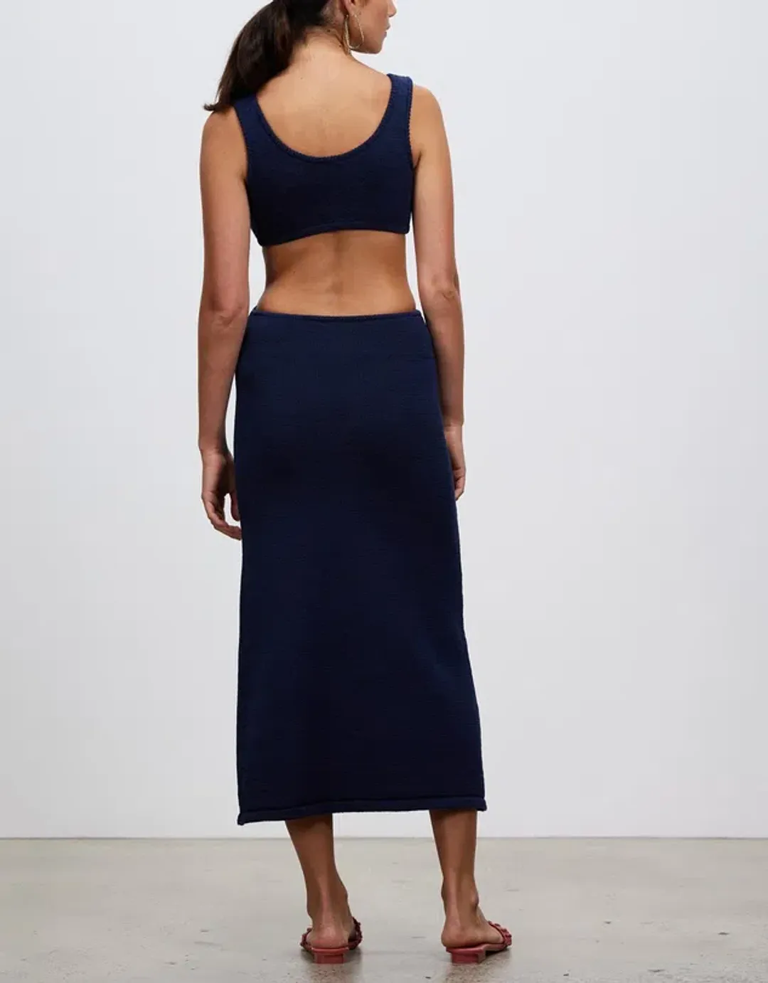 Cult Gaia Bank Cut Out Knit Maxi Dress in Ink Blue Size S / AU 8 for rent on The Volte - main image
