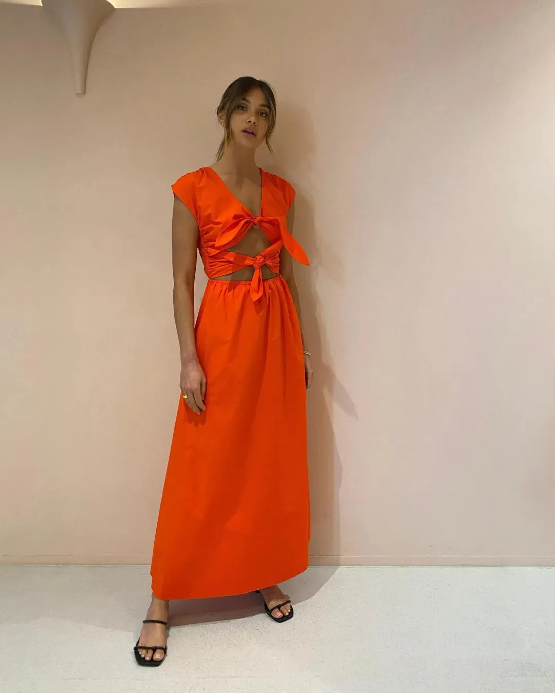 Sir The Label Anja Tie Midi Dress Red Size 0 / AU 6  for rent on The Volte - main image