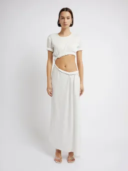 Christopher Esber White Rolled Sleeve Tee Dress White Size 4 for rent on The Volte - image 1