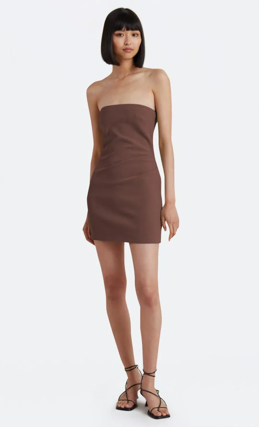 Bec & Bridge Karina Strapless Mini Dress Chocolate Brown Size 16 for rent on The Volte - main image