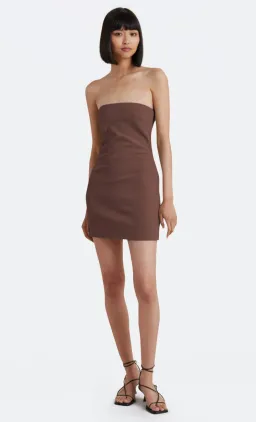 Bec & Bridge Karina Strapless Mini Dress Chocolate Brown Size 16 for rent on The Volte - image 1