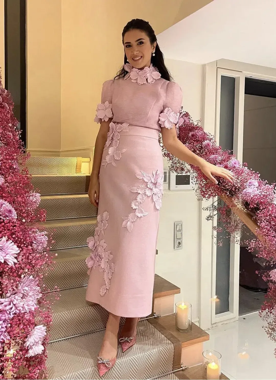 Zimmermann High Tide Flower Shirt and Skirt Set Lilac Size 0/AU 8 for rent on The Volte - main image