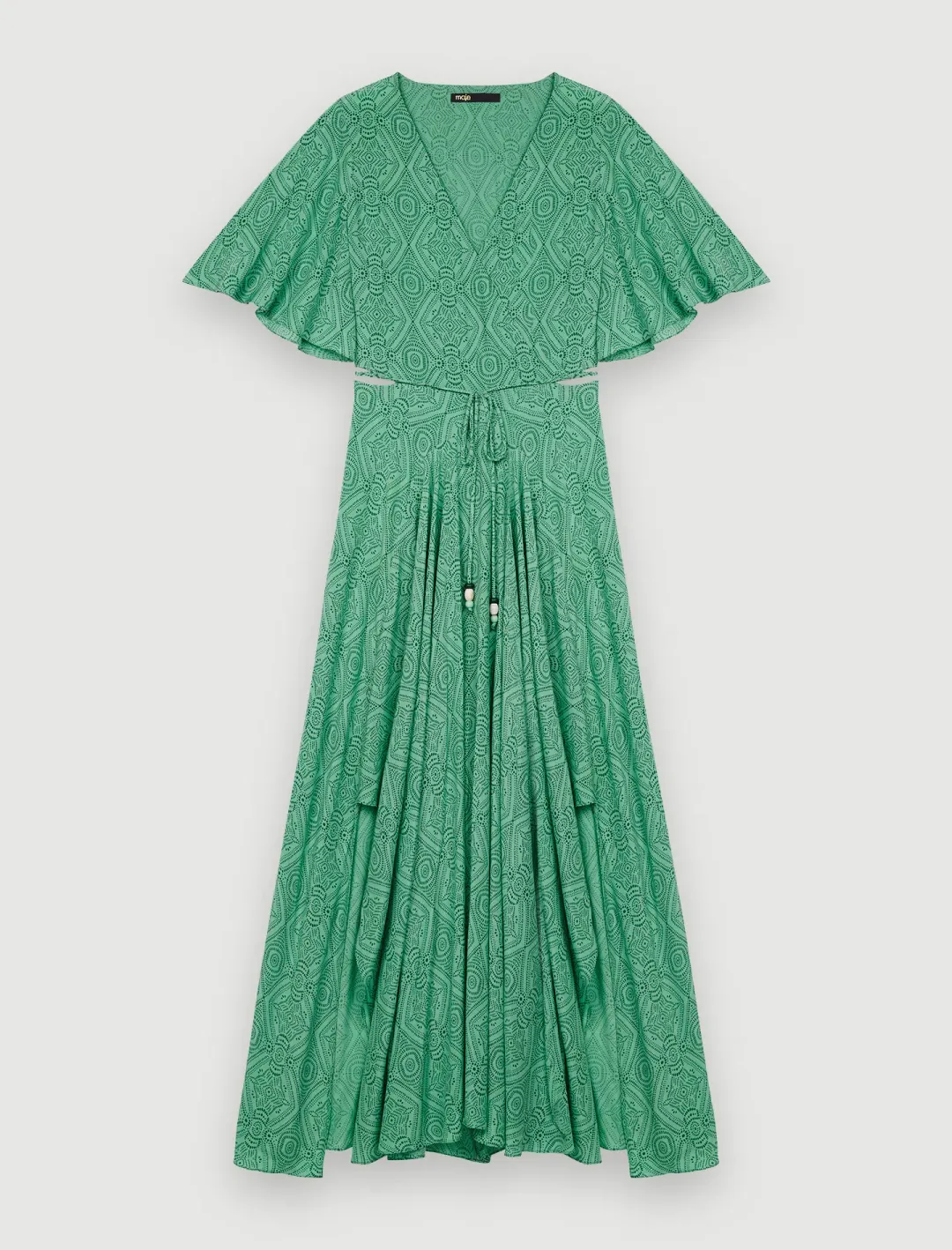Maje Rimaro Wrap Maxi Dress Green Size 34/Au 6 for rent on The Volte - main image