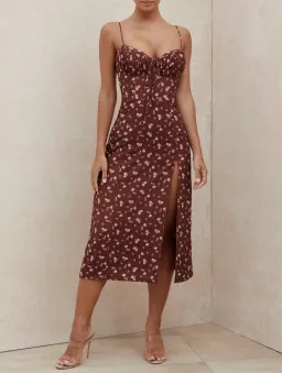 House of CB Carina Bustier Midi Dress Floral Size 6 for rent on The Volte - image 1