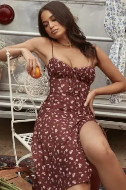 House of CB Carina Bustier Midi Dress Floral Size 6 for rent on The Volte - image 4