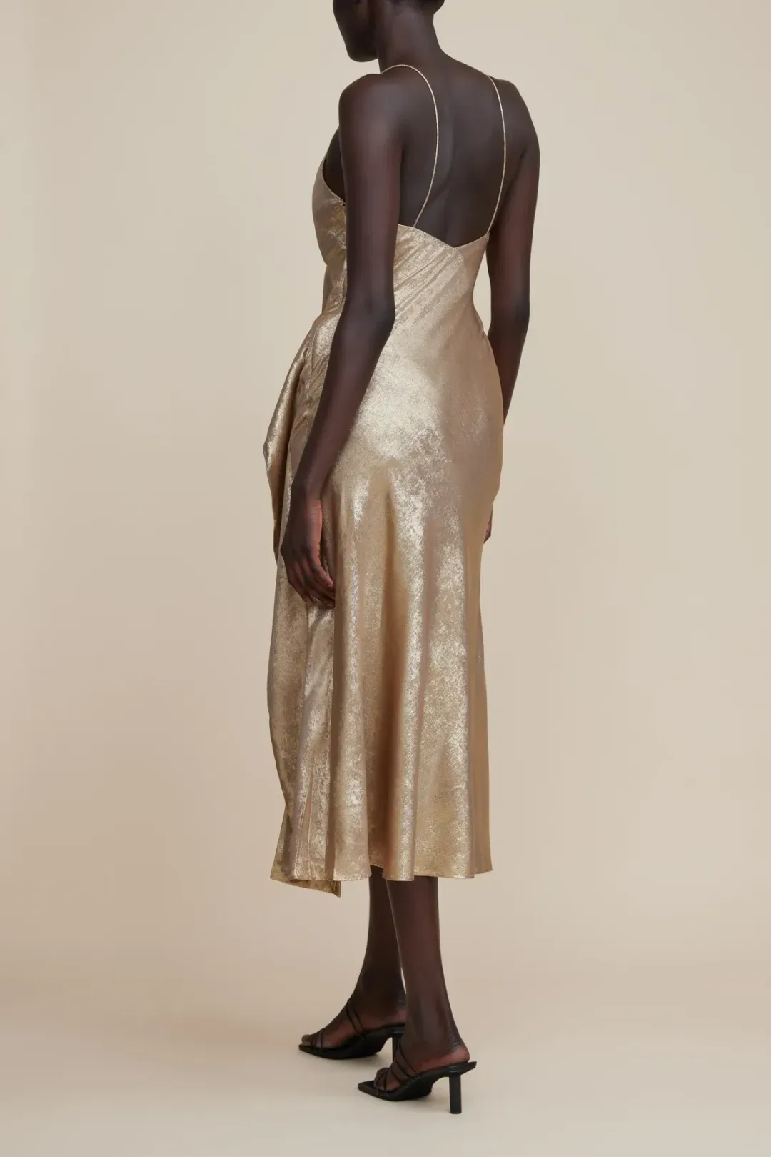 Acler Queensbridge Midi Dress Gold Size 14 for rent on The Volte - main image
