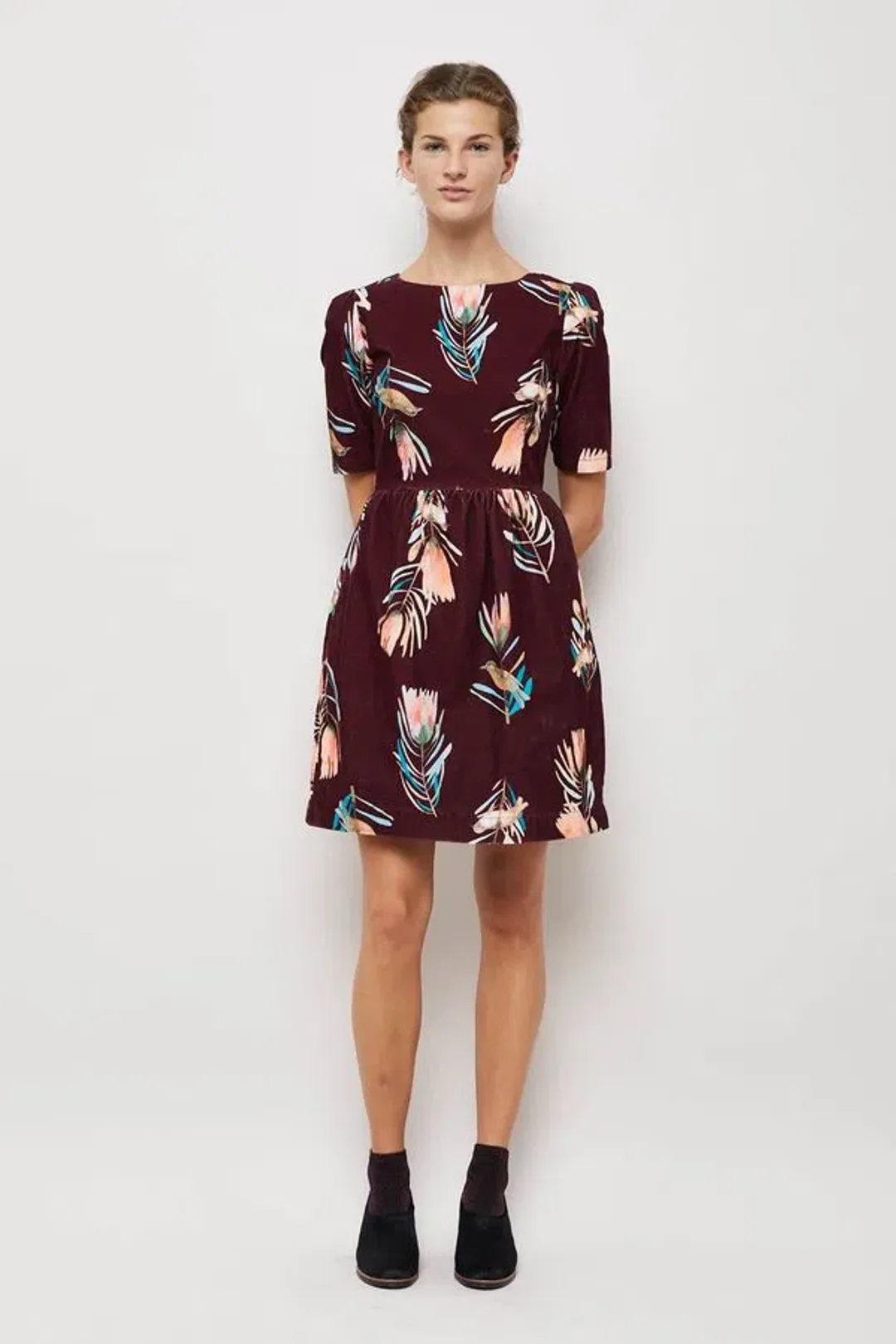 Gorman X Dana Kinter Sugarbush Cord Mini Dress Floral Size 10 for rent on The Volte - main image