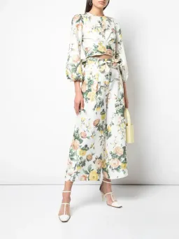 Zimmermann Zippy Wrap Bodice & Crop Flare Set Floral Size 2 / Au 12 for rent on The Volte - image 1