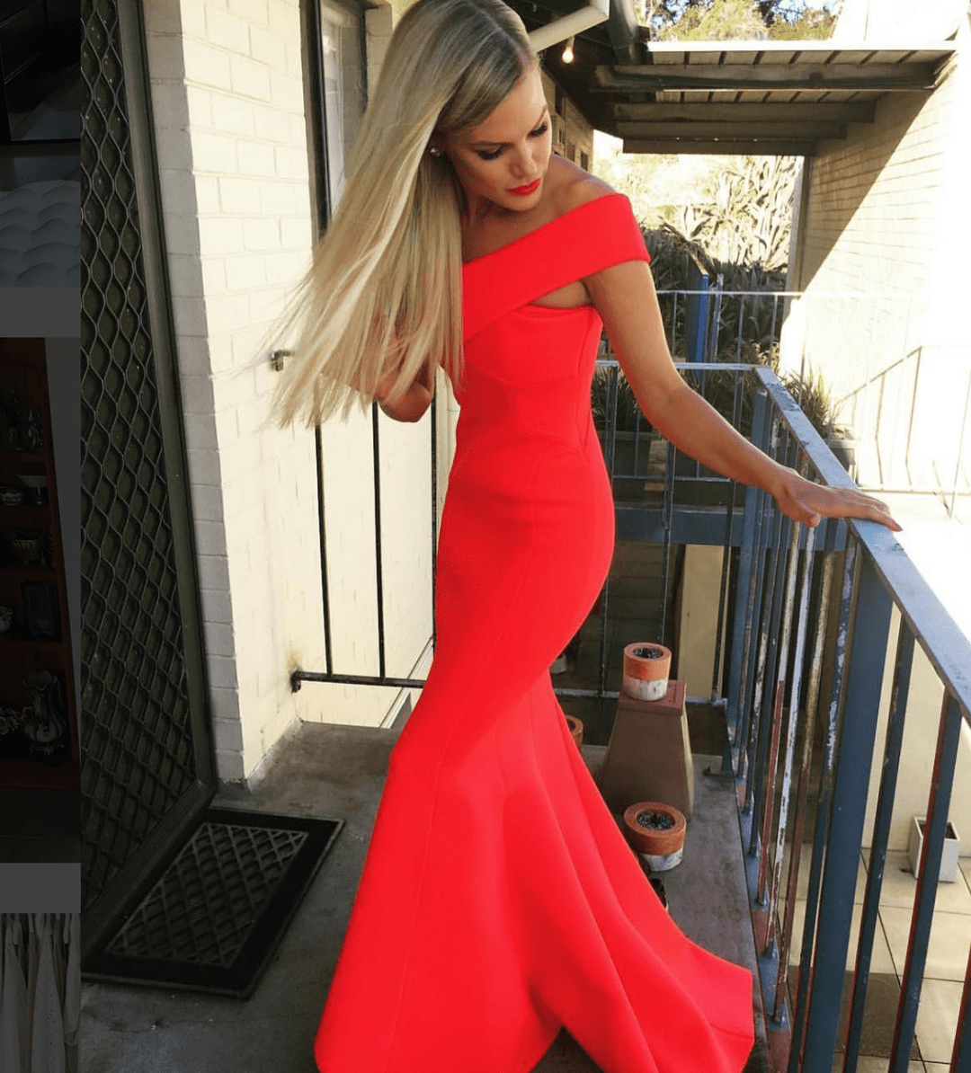 Rachel Gilbert Enico Gown Raspberry Red Size 8 for rent on The Volte - main image