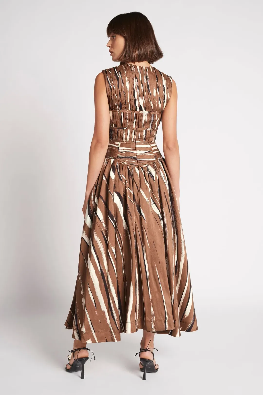 Aje Gabrielle Midi Dress Brown Size 6 / XS for rent on The Volte - main image