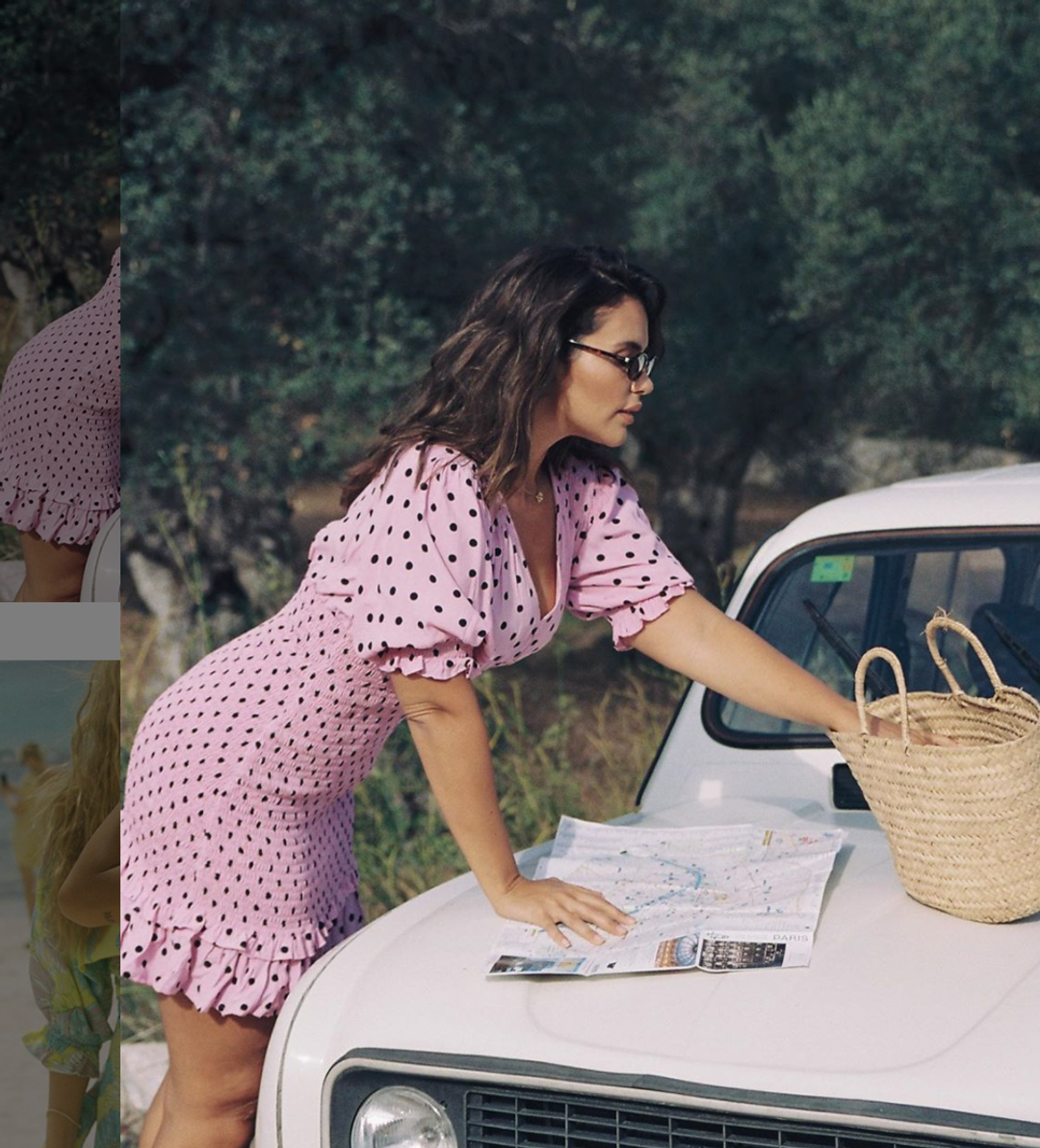 Faithful the Brand Margherita mini dress sylve dot lilac size 8 for rent on The Volte - main image