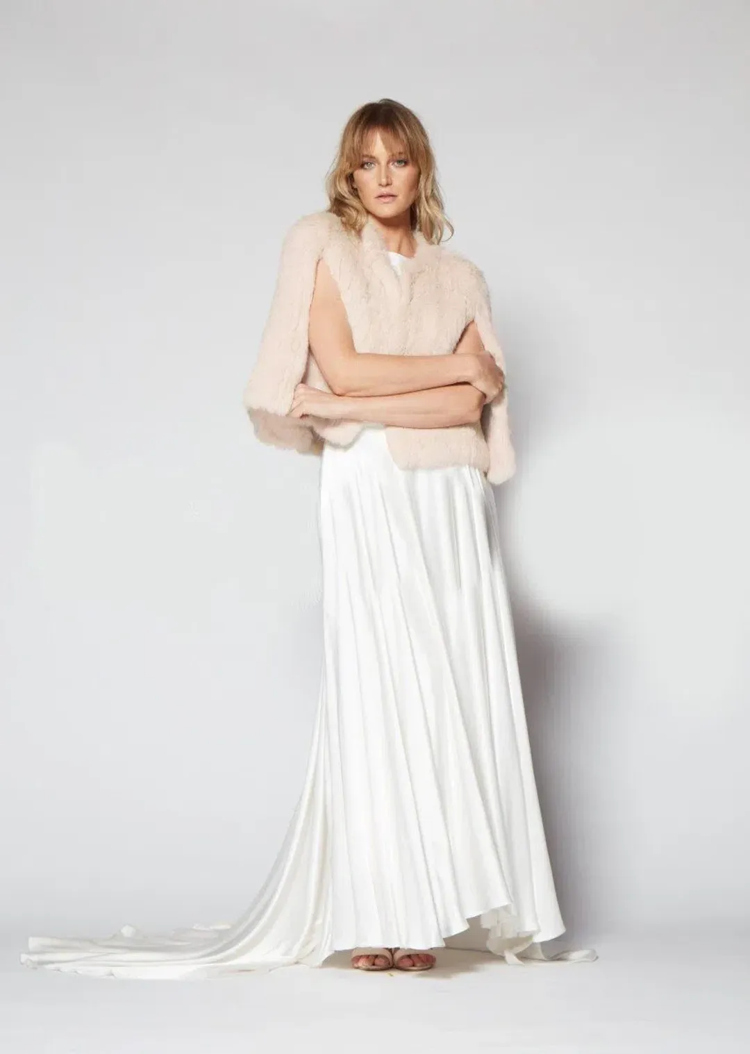 Mode and Affaire Fur Cape Blush One Size for rent on The Volte - main image