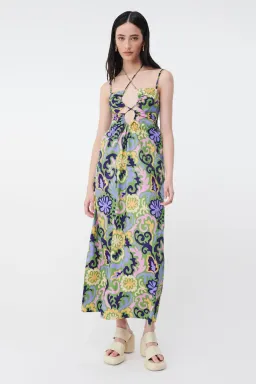 Suboo Print Henri Strappy Cutout Maxi Dress Multi-colored Size M / AU 10 for rent on The Volte - image 2