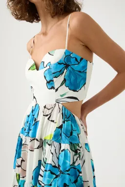 Aje Botanical Tiered Maxi Dress Cool Camelia Blue White Floral Size AU 10 for rent on The Volte - image 5