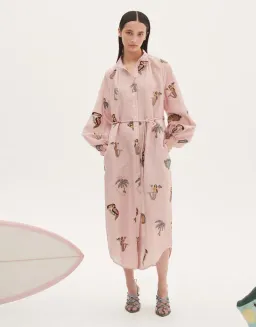 Alemais Vacay Shirtdress Midi Dress Primrose Pink Size AU 14 for rent on The Volte - image 1