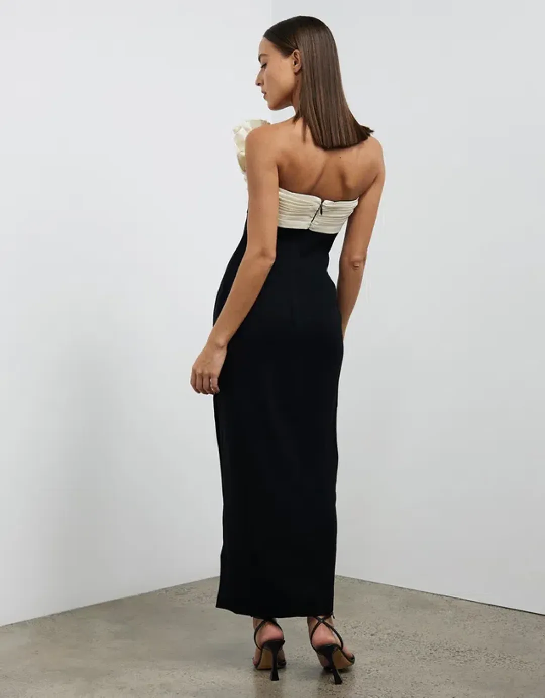 Rachel Gilbert Lavina Midi Dress Black White Size 4 / AU 14 for rent on The Volte - main image