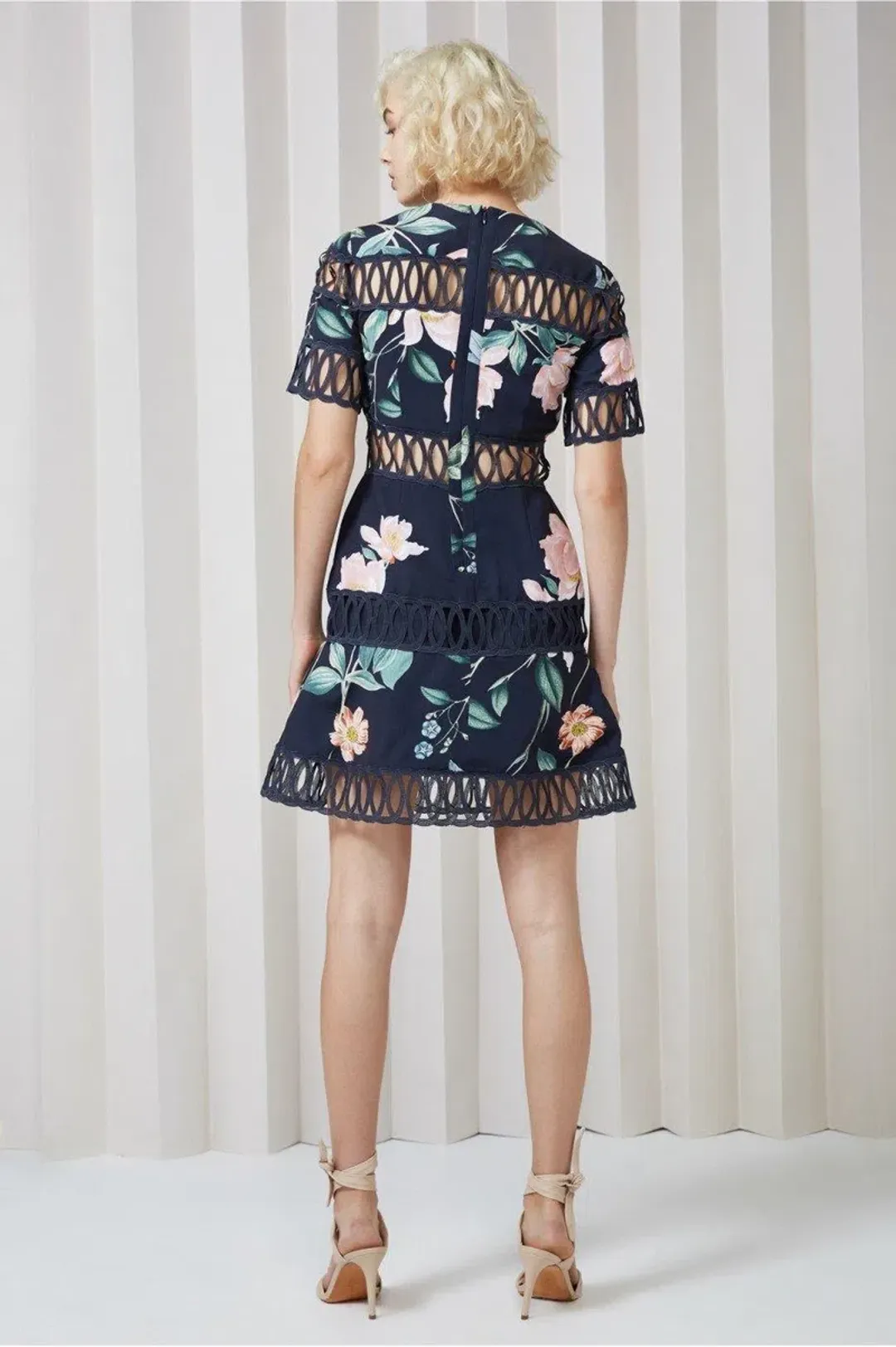 Keepsake Whispers Dress Navy Garden Floral Size M/Au  10 for rent on The Volte - main image