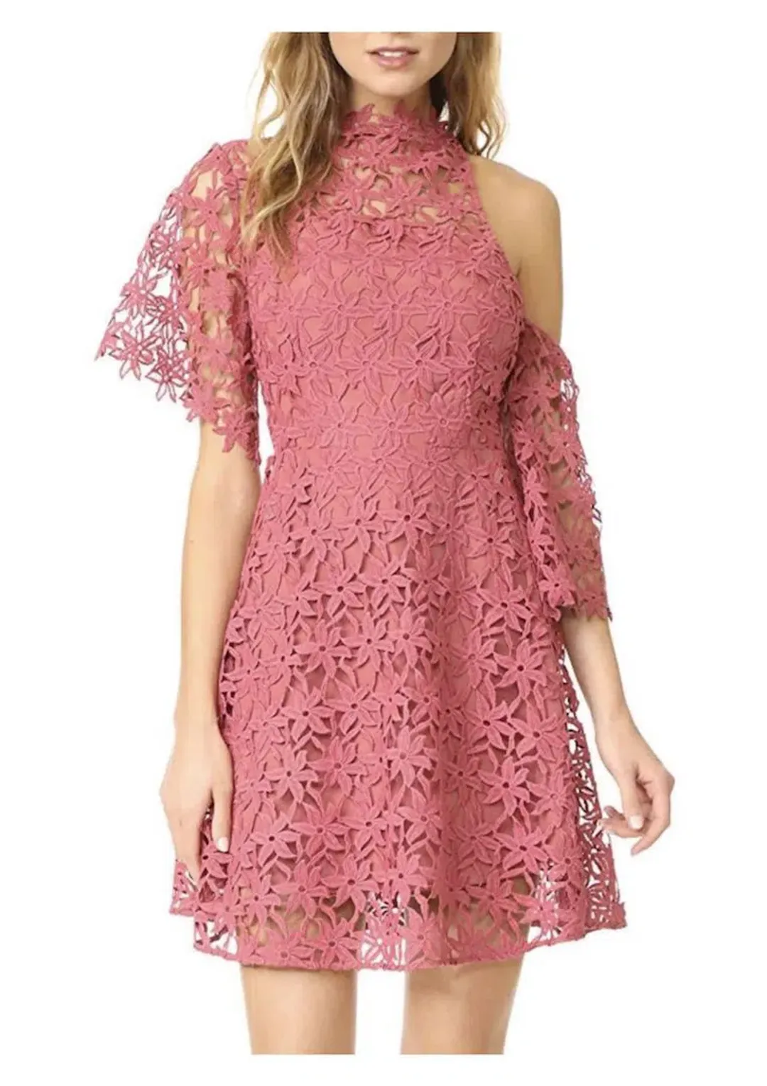 Keepsake Stay Close Mini Dress in Paprika Pink Size M / Au 10 for rent on The Volte - main image