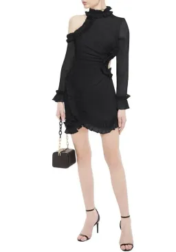 Zimmerman Moncur Asymmetric Mini Dress Black Size 0 / AU 8 for rent on The Volte - image 1