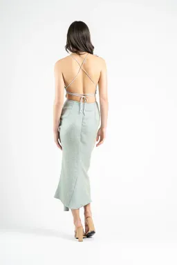 One Fell Swoop Blaze Midi Dress in Love in a Mist Size 8 for rent on The Volte - image 3